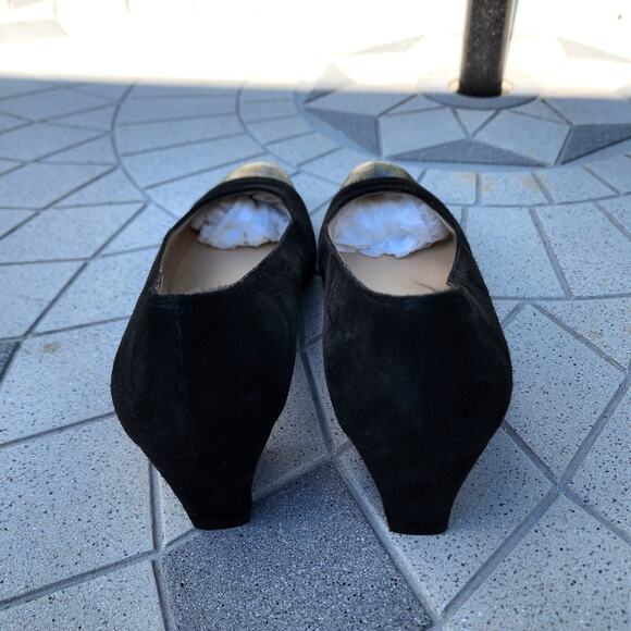 Salvatore Ferragamo Suede Cap Toe Pumps Heels 9.5 Vintage - Picture 5 of 10